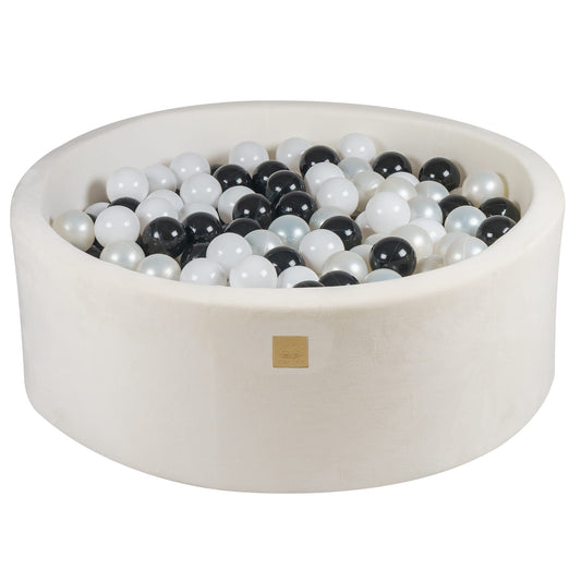 Round Ball Pit With 200 Balls, 90x30cm, White, Supersoft
