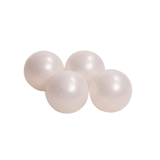 Soft Plastic Balls 7cm For The Ball Pit Certified 25 Pcs, White Pearl