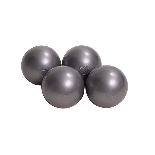 Soft Plastic Balls 7cm For The Ball Pit Certified 25 Pcs, Silver