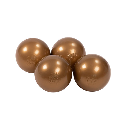 Soft Plastic Balls 7cm For The Ball Pit Certified 25 Pcs, Platin Gold