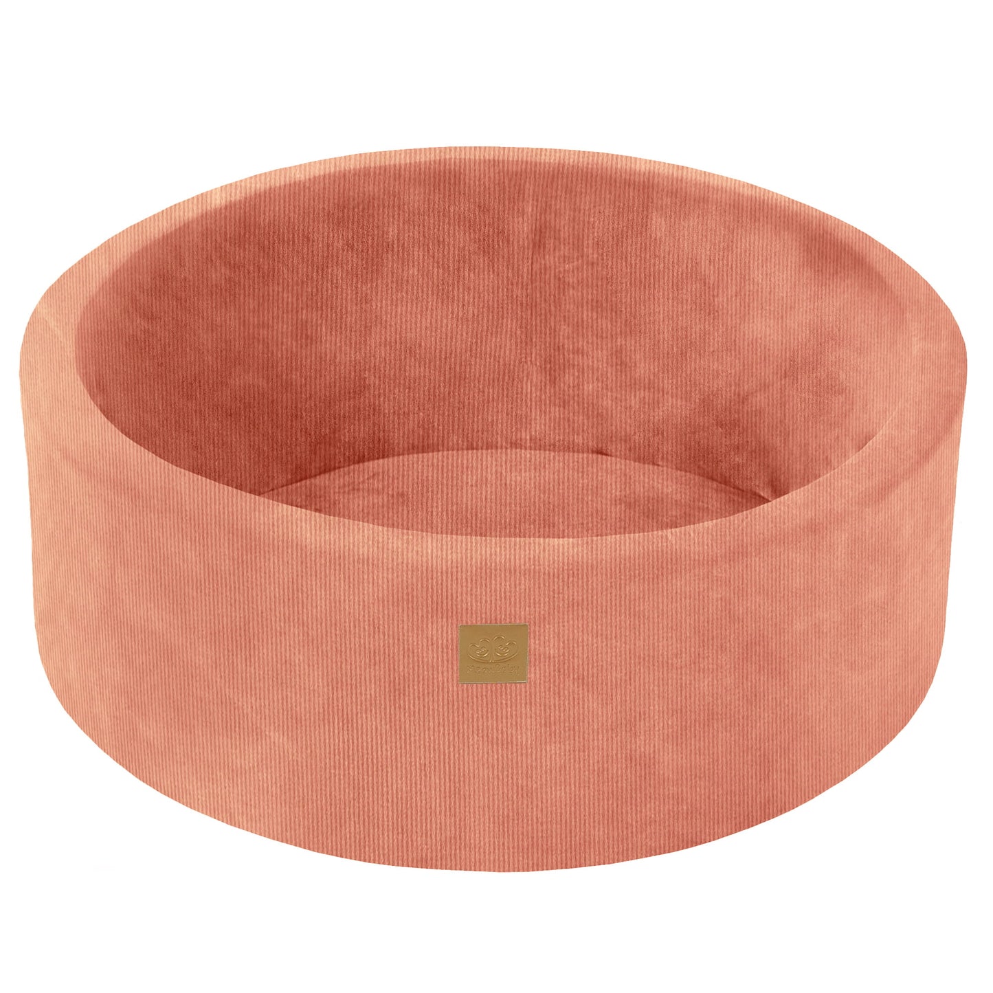 Round Ball Pit Without Balls, 90x30cm, Apricot, Velvet Corduroy