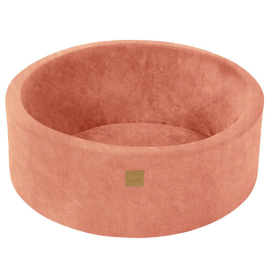 Round Ball Pit Without Balls, 90x30cm, Apricot, Velvet Corduroy