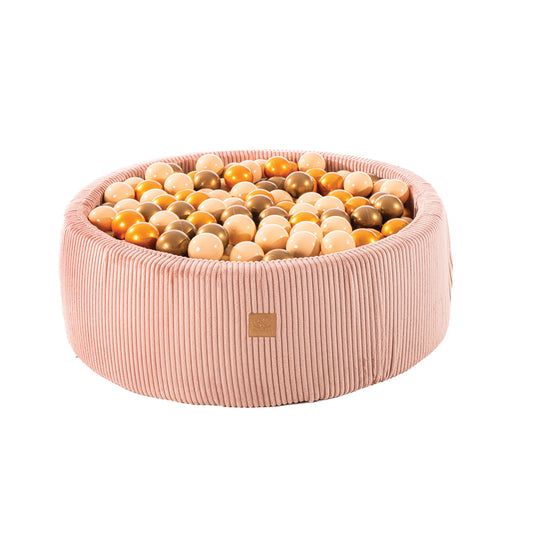 Round Ball Pit With 200 Balls, 90x30cm, Pink, Aesthetic