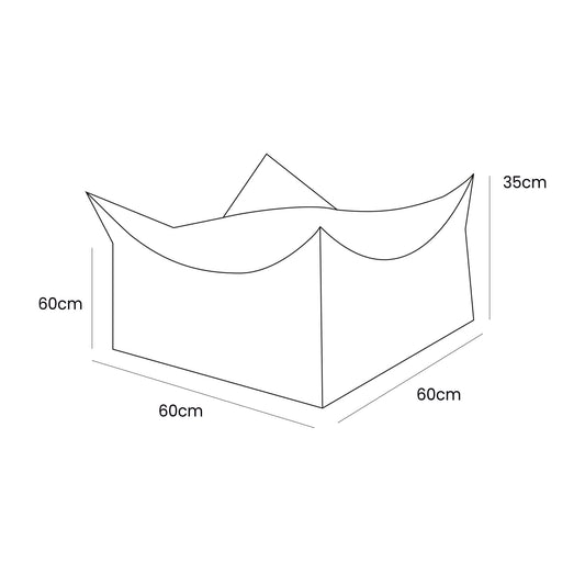 Bearly Square Puff For Kids White