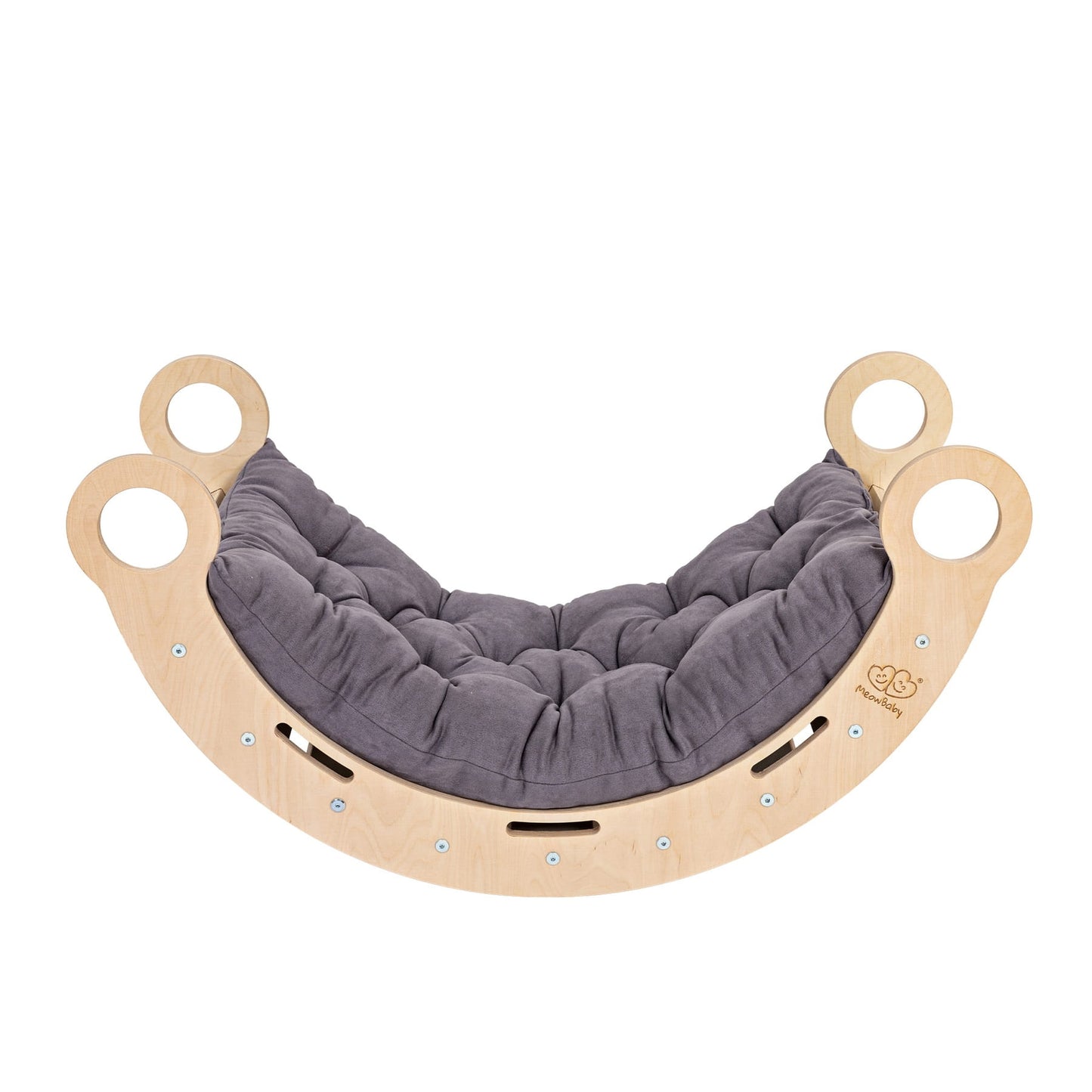 Large Dream Rocker Classic Wood & Ladder With Grey Pillow