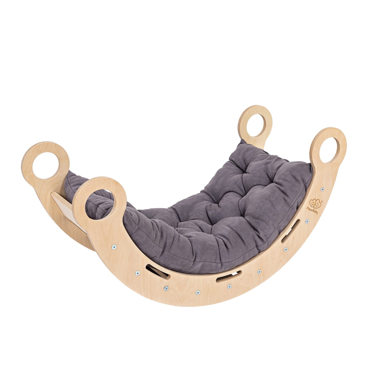 Large Dream Rocker Classic Wood & Ladder With Grey Pillow
