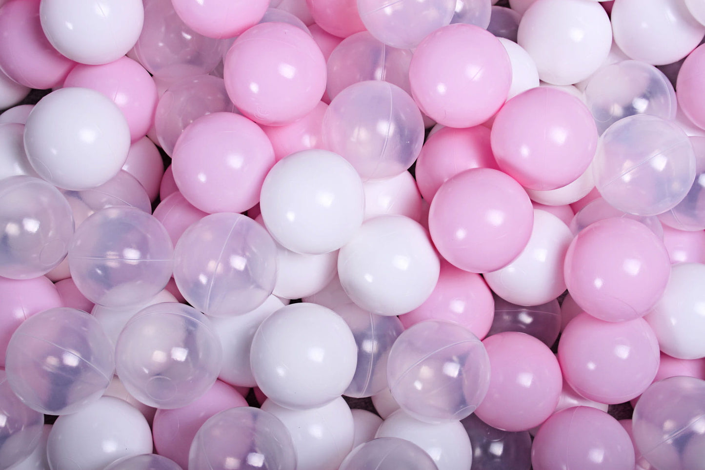 Square Ball Pit With 200 Balls, 90x90x40cm, Light Pink, Cotton