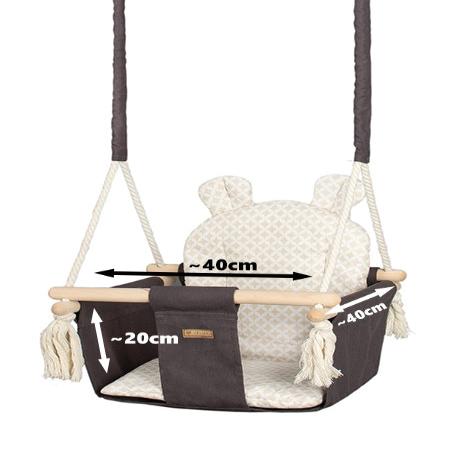 Velinda Baby & Toddler Swing Chair - Soft Cotton Seat - Indoor/Outdoor Use - Handmade for Kids