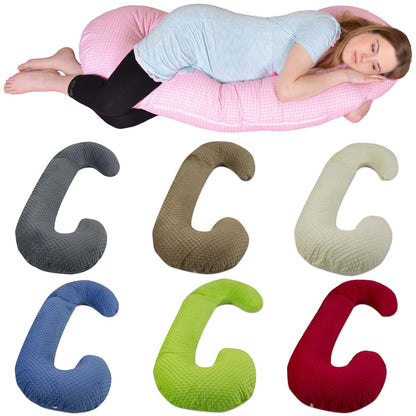 Velinda Adjustable Pregnancy Pillow - Minky Fabric - Washable Cover