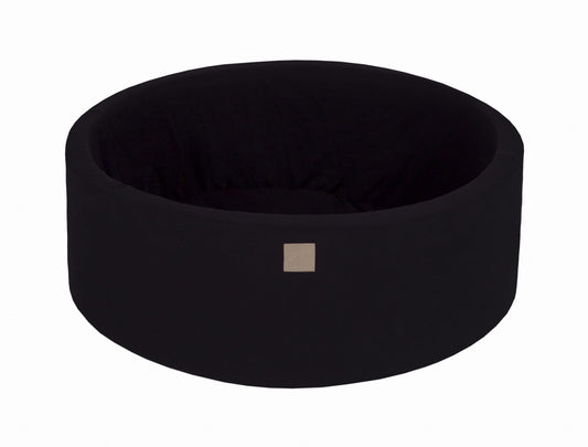 Round Ball Pit Without Balls, 90x30cm, Balck, Cotton