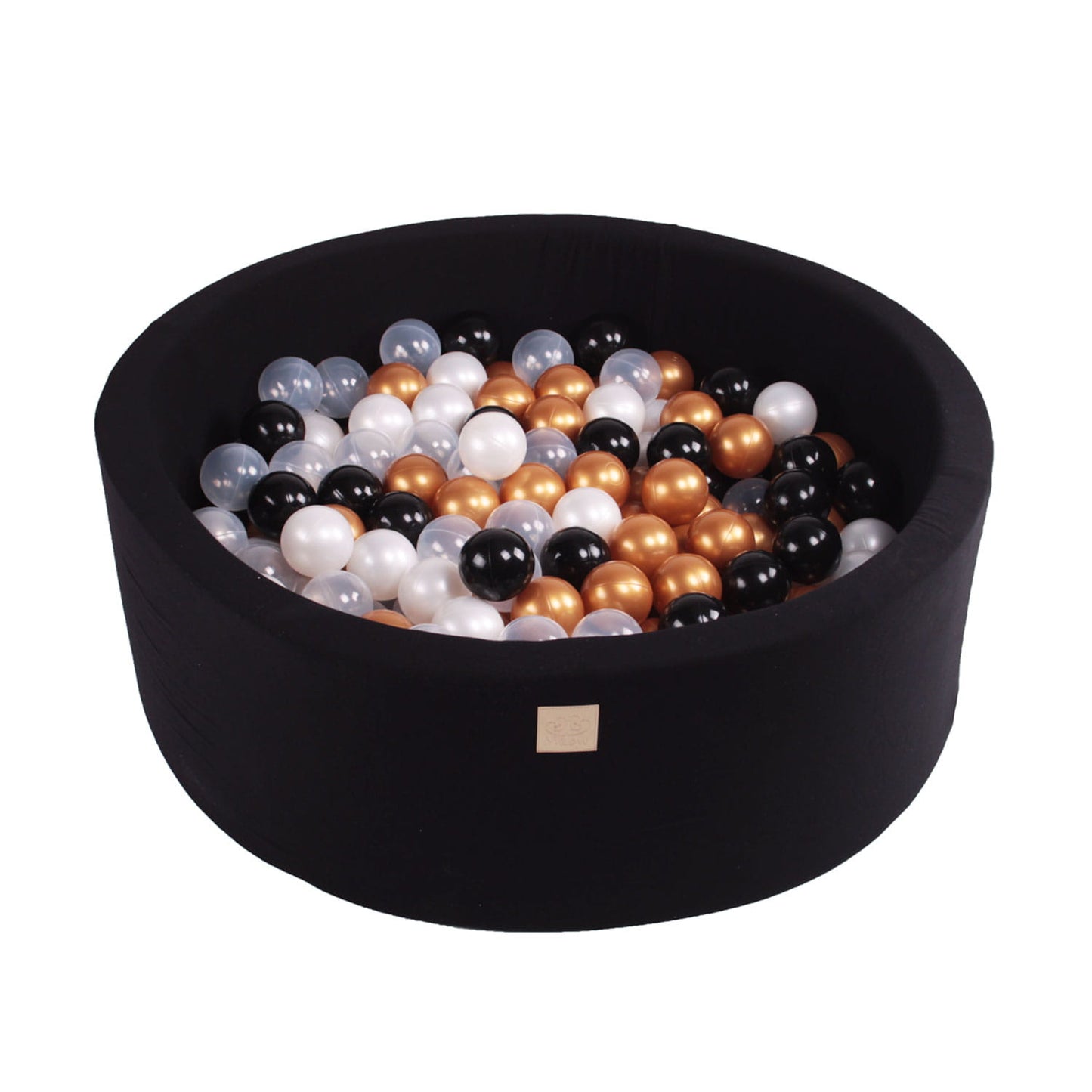 Round Ball Pit With 250 Balls, 90x40cm, Black, Cotton, Model Glamour