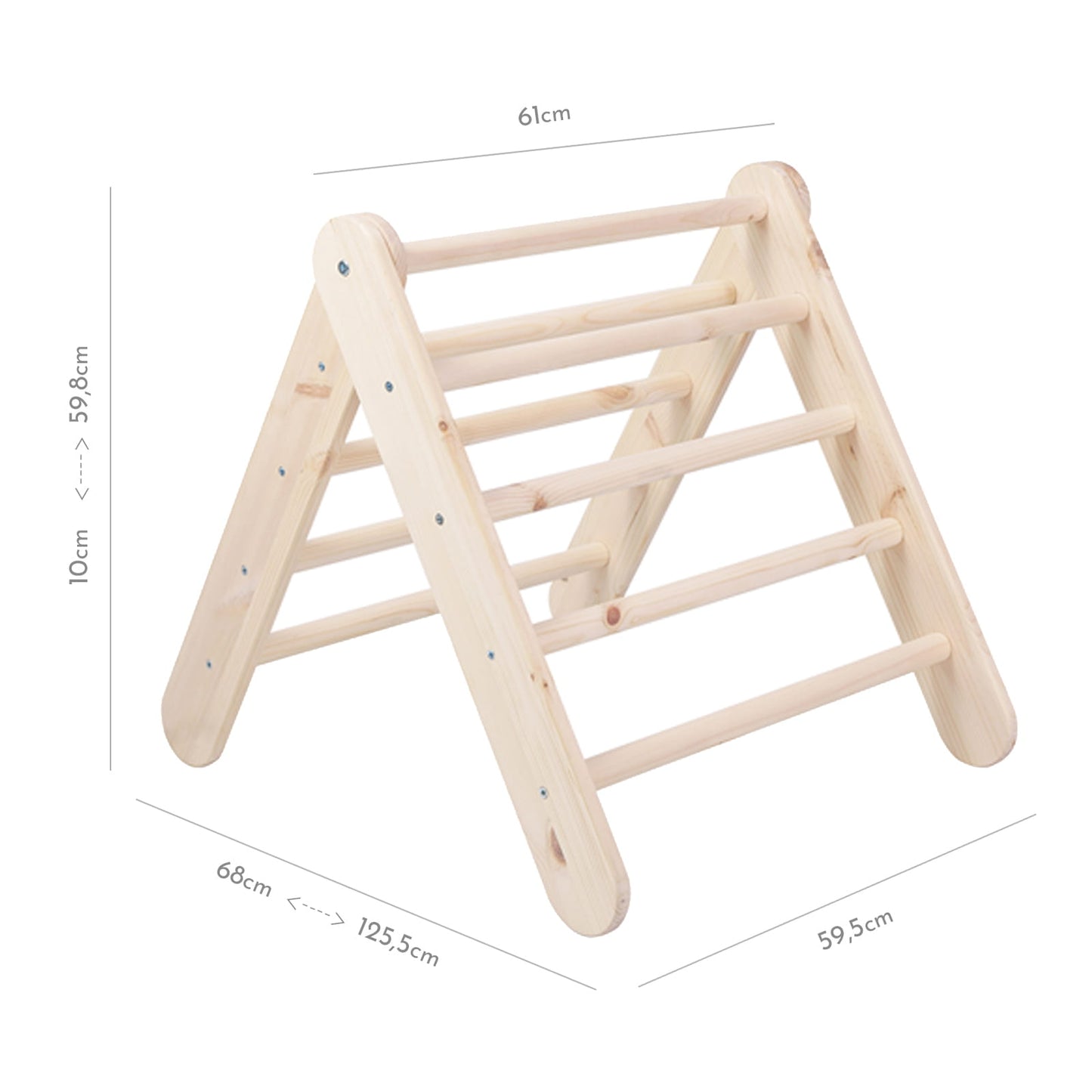 Ladder 60x61cm, Slide Climbing Wall 2in1, Children's Set, Wooden, Natural