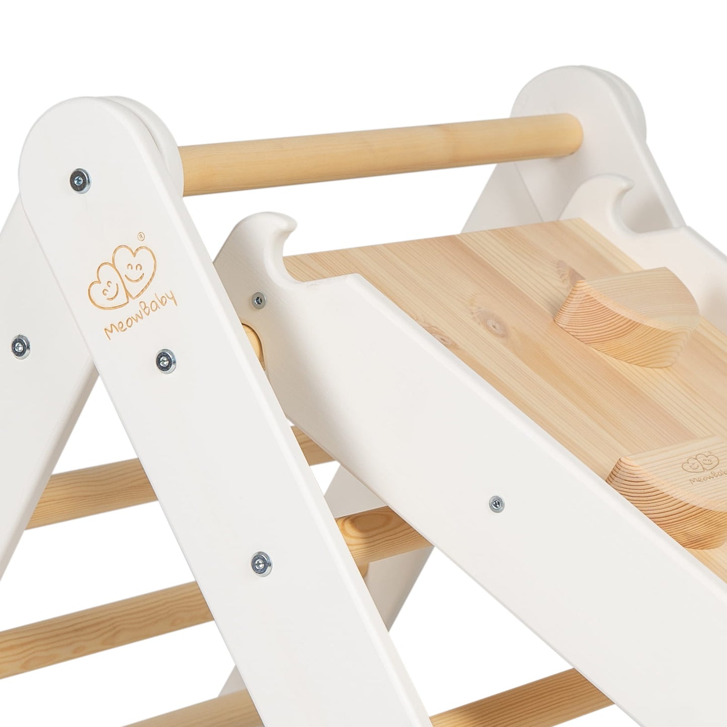 Ladder 60x61cm, Slide Climbing Wall 2in1, Children's Set, Wooden, White