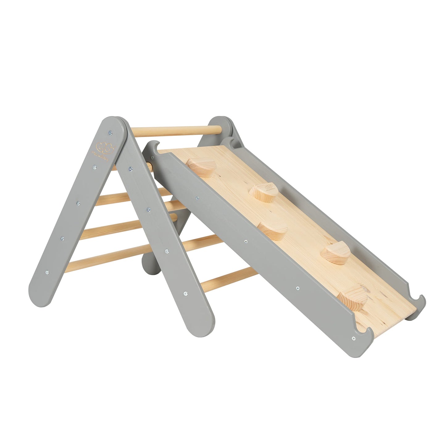 Ladder 60x61cm, Slide Climbing Wall 2in1, Children's Set, Wooden, Grey