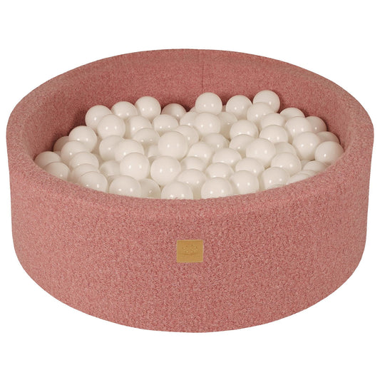 Round Ball Pit With 200 Balls, 90x30cm, Pink, Boucle