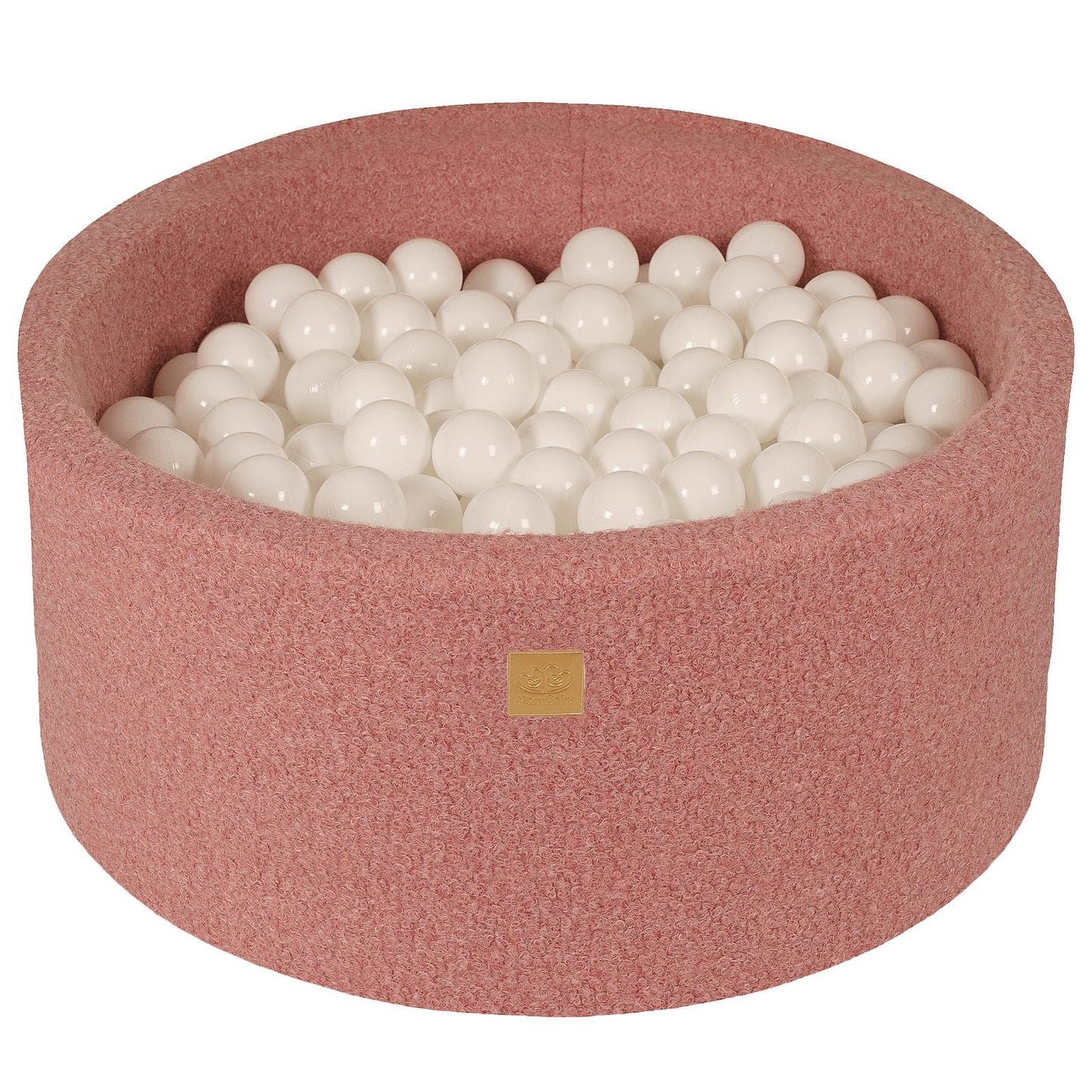 Round Ball Pit With 300 Balls, 90x40cm, Pink, Boucle