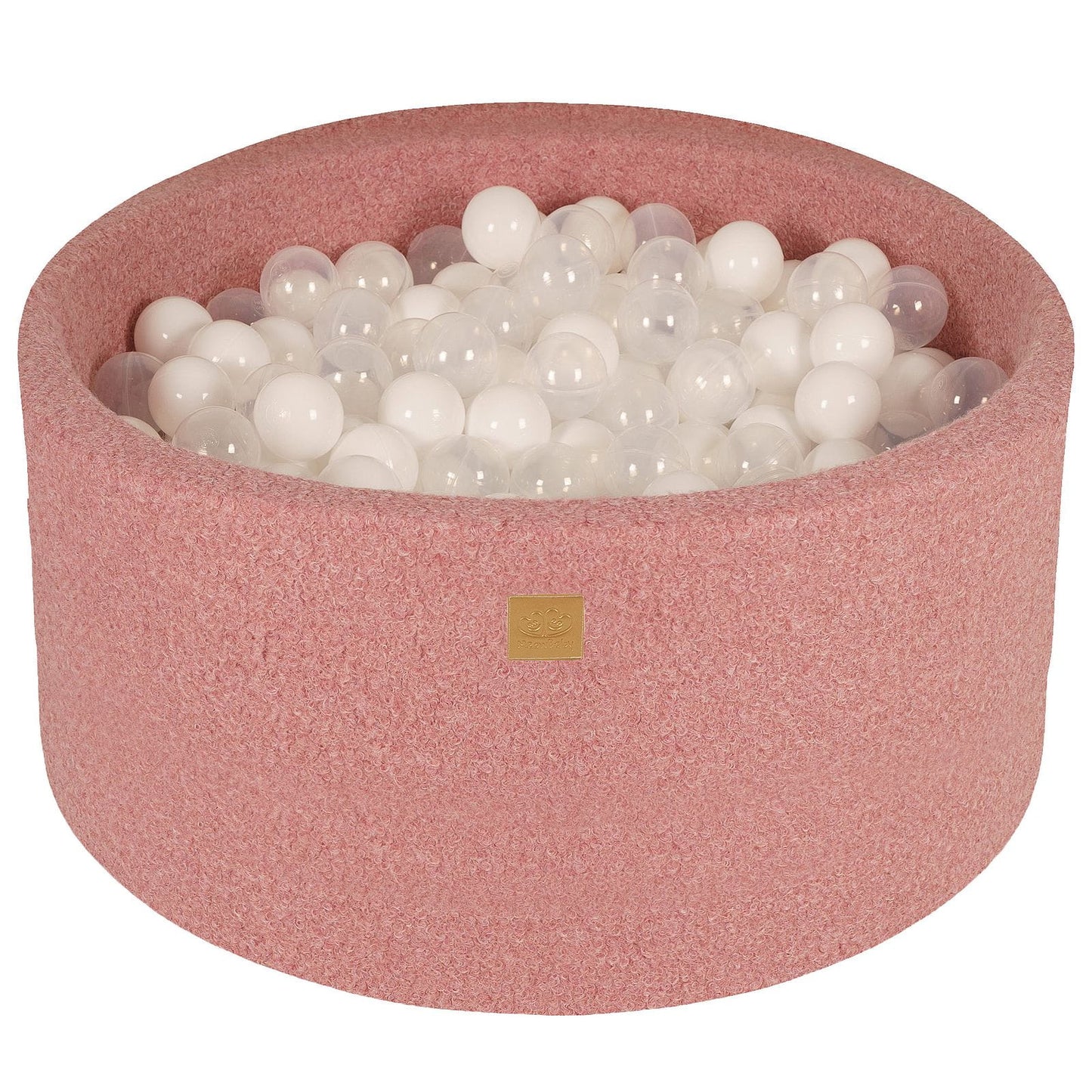 Round Ball Pit With 300 Balls, 90x40cm, Pink, Boucle