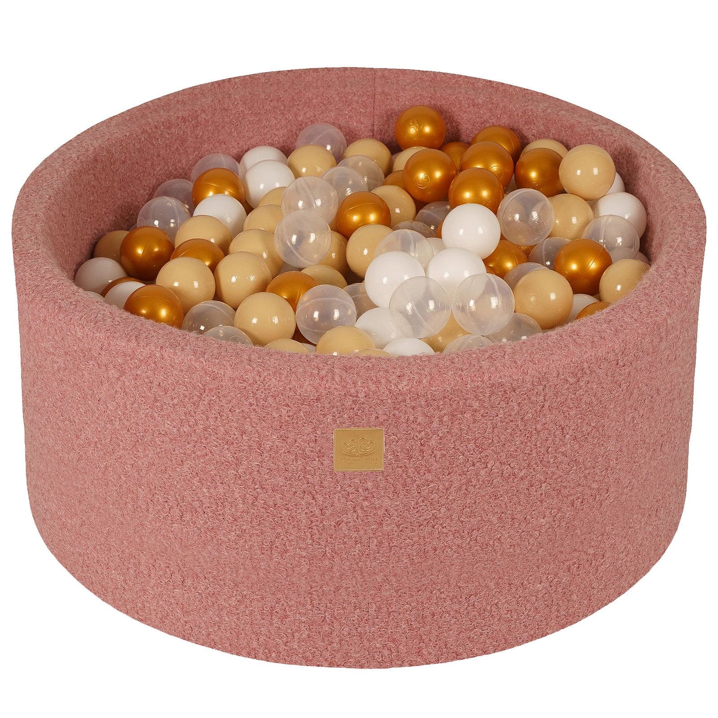 Round Ball Pit With 300 Balls, 90x40cm, Pink, Boucle