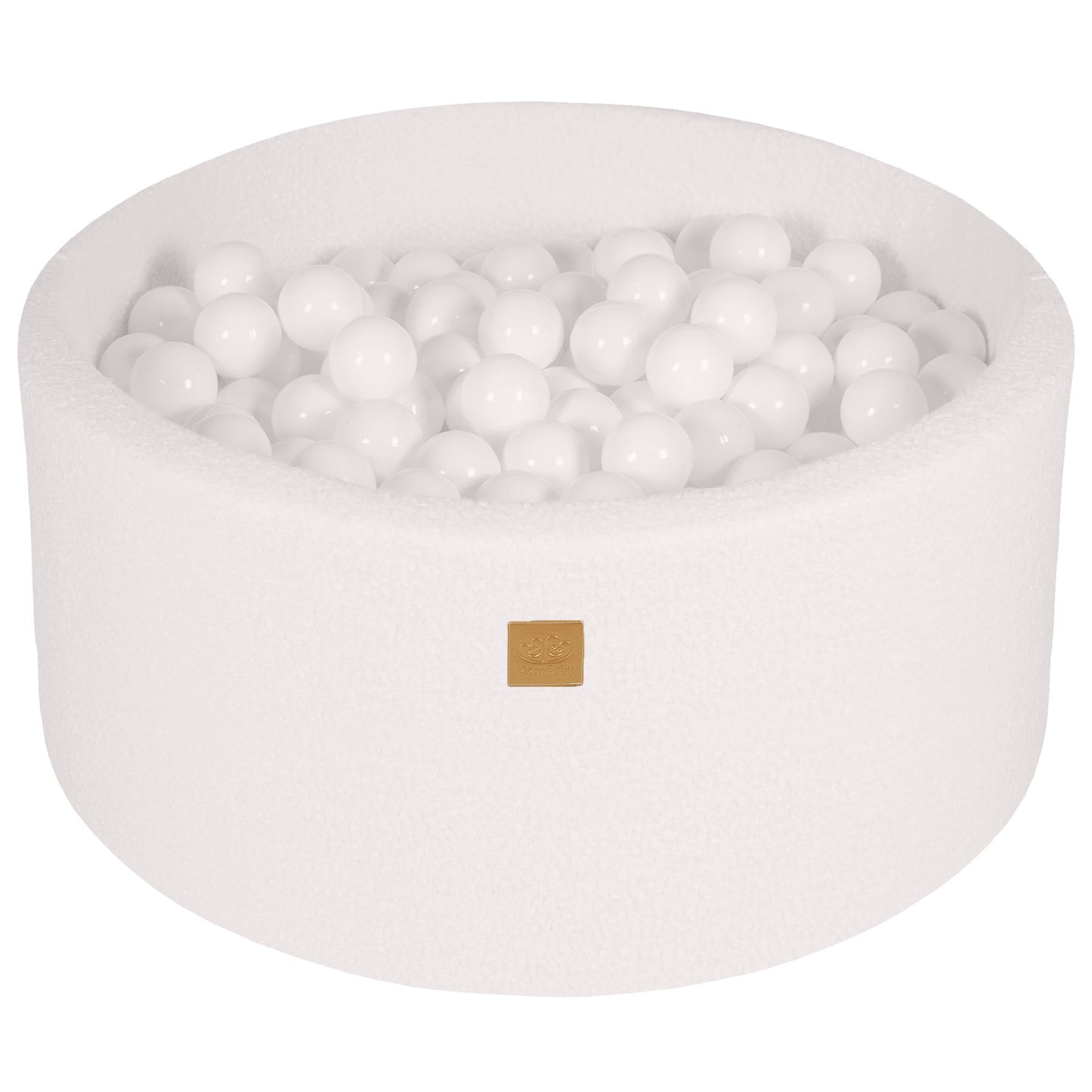 Round Ball Pit With 300 Balls, 90x40cm, White, Boucle