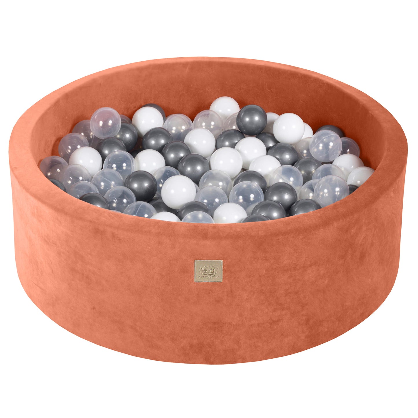 Round Ball Pit With 200 Balls, 90x30cm, Marsala Red, Velvet