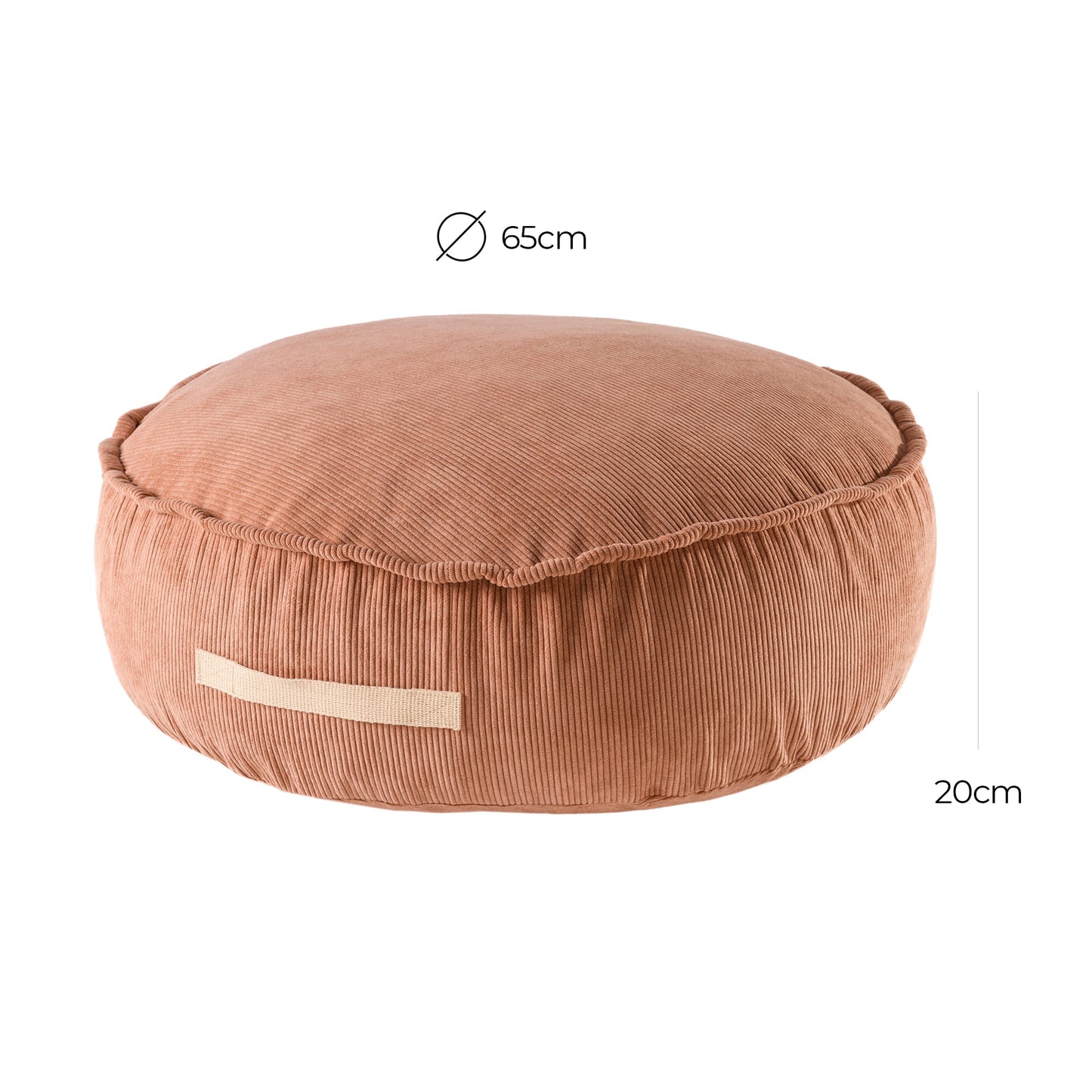 Pouffe For Children, Round, Slimcord Brick