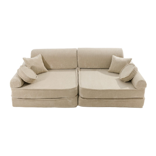 Aesthetic Premium Corduroy Kids' Sofa Ecru