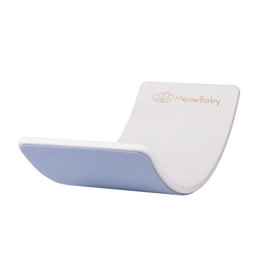 Wooden Balance Board 80x30cm, White, Light Blue Felt