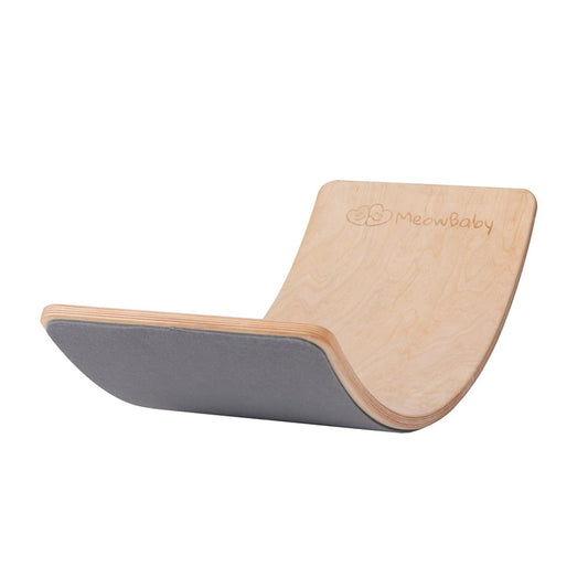 Wooden Balance Board 80x30cm, Natural, Grey Felt