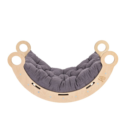 Medium Dream Rocker Classic Wood & Slide With Grey Pillow