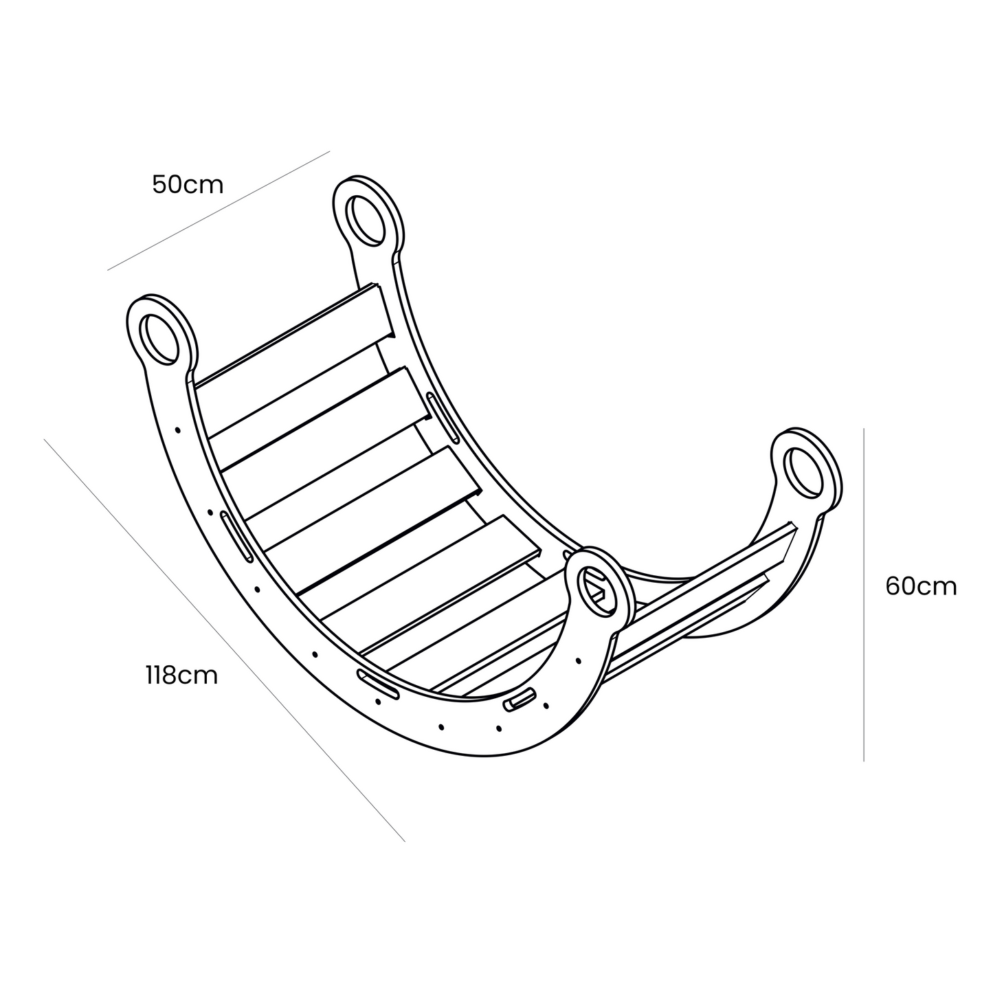 Large Dream Rocker Classic Wood With Grey Pillow