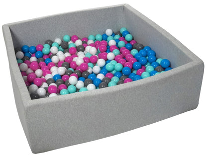 Velinda Soft Jersey Ball Pit with 600 Balls - 110x110cm - Baby & Kids Play Gift