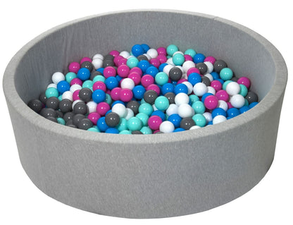 Velinda Soft Jersey Ball Pit with 600 Balls - 125cm Diameter - Baby & Kids Play Gift