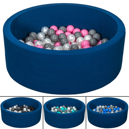 Velinda Soft Jersey Ball Pit with 150 Balls - Navy Blue - Baby & Kids Play Toy