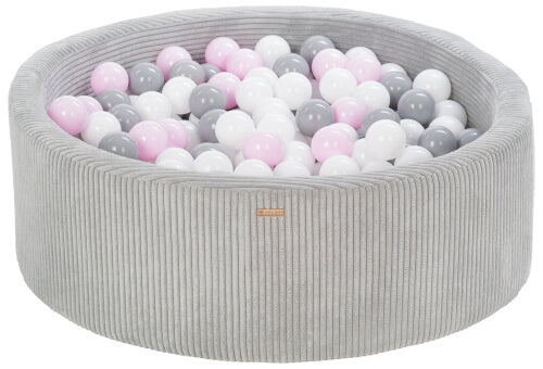 Velinda Soft Play Ball Pit with 300 Balls - Corduroy Fabric - 90cm - Kids Play Toy