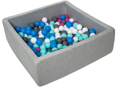 Velinda Soft Jersey Ball Pit with 300 Balls - 80x80cm - Baby & Kids Play Gift