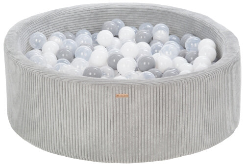 Velinda Soft Play Ball Pit with 300 Balls - Corduroy Fabric - 90cm - Kids Play Toy