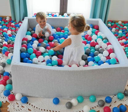 Velinda Soft Jersey Ball Pit with 600 Balls - 110x110cm - Baby & Kids Play Gift