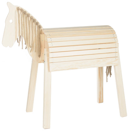 Velinda Wooden Horse Toy - Handmade - Stable - for Ages 3+ - Max Load 100kg