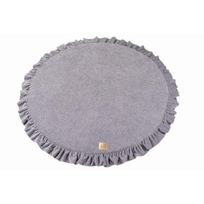 Baby Round 100cm Foam Play Mat With Frill Certified, Velvet, Light Gray