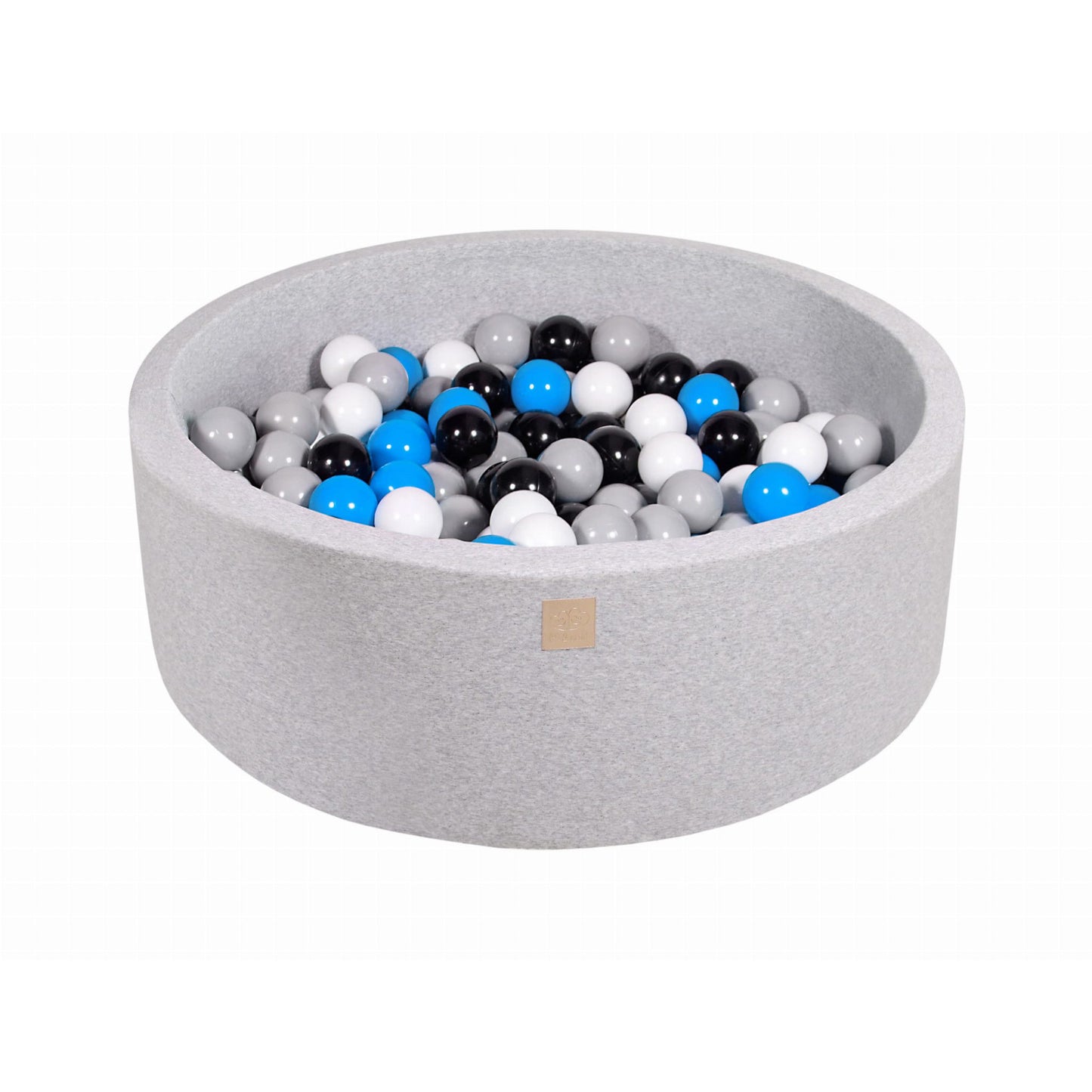 Round Ball Pit With 200 Balls, 90x30cm, Light Grey, Cotton