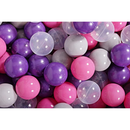 Round Ball Pit With 200 Balls, 90x30cm, Light Grey, Cotton