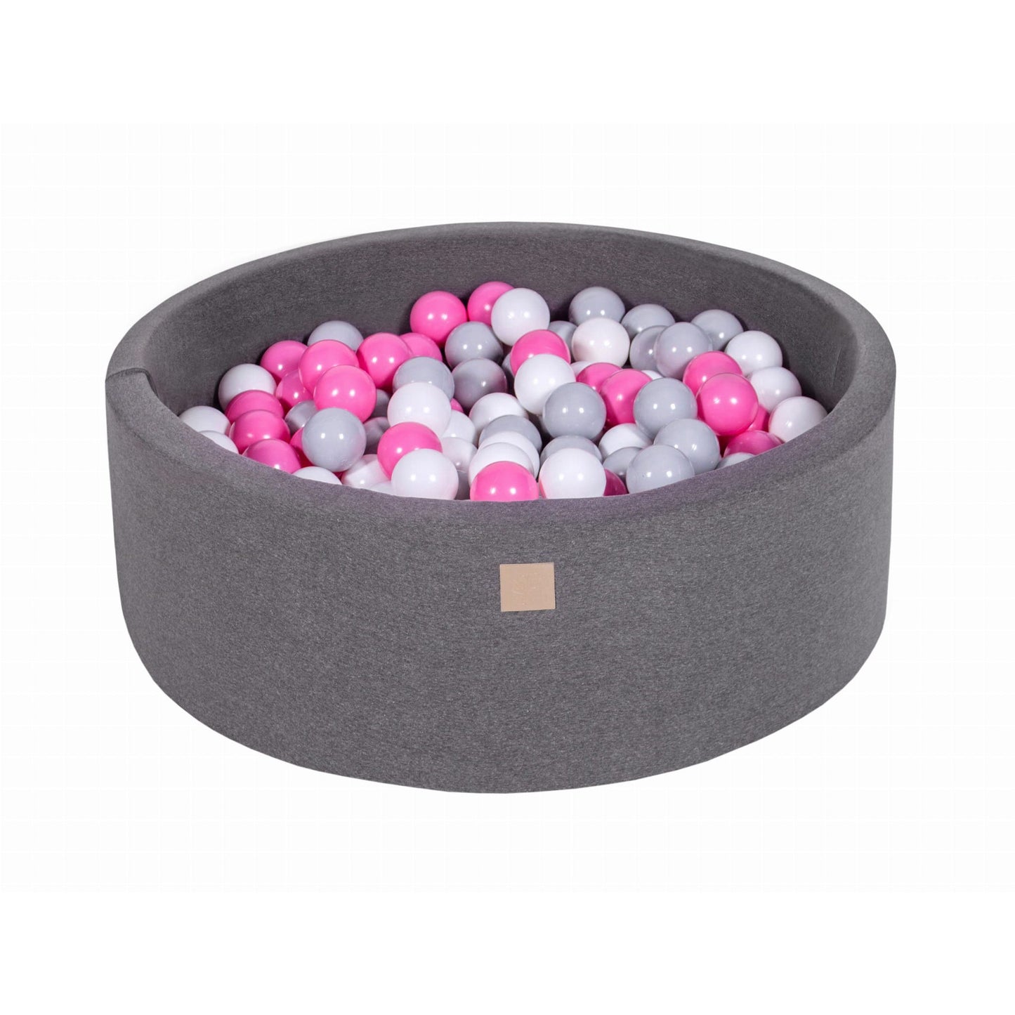 Round Ball Pit With 200 Balls, 90x30cm, Dark Grey, Cotton