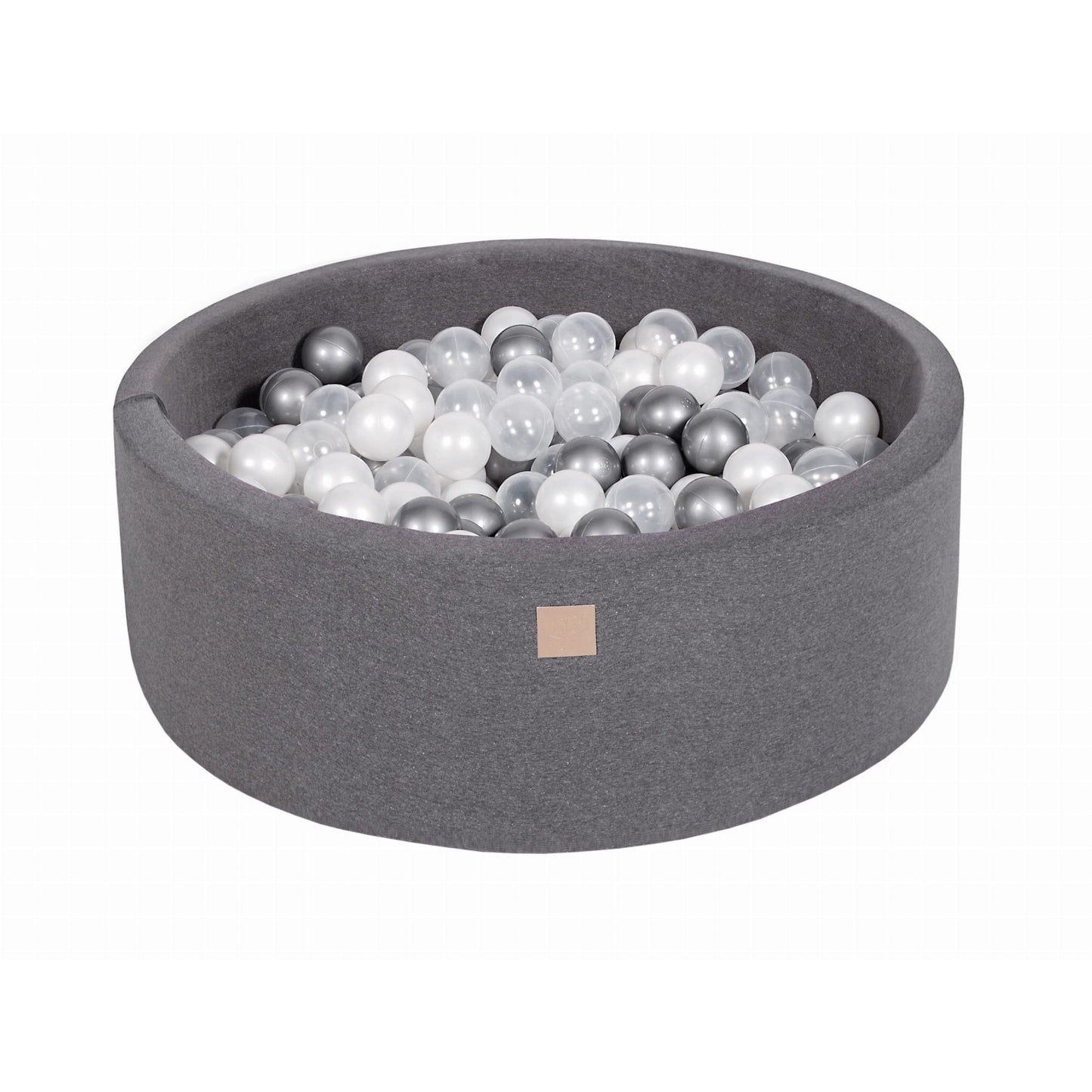 Round Ball Pit With 200 Balls, 90x30cm, Dark Grey, Cotton