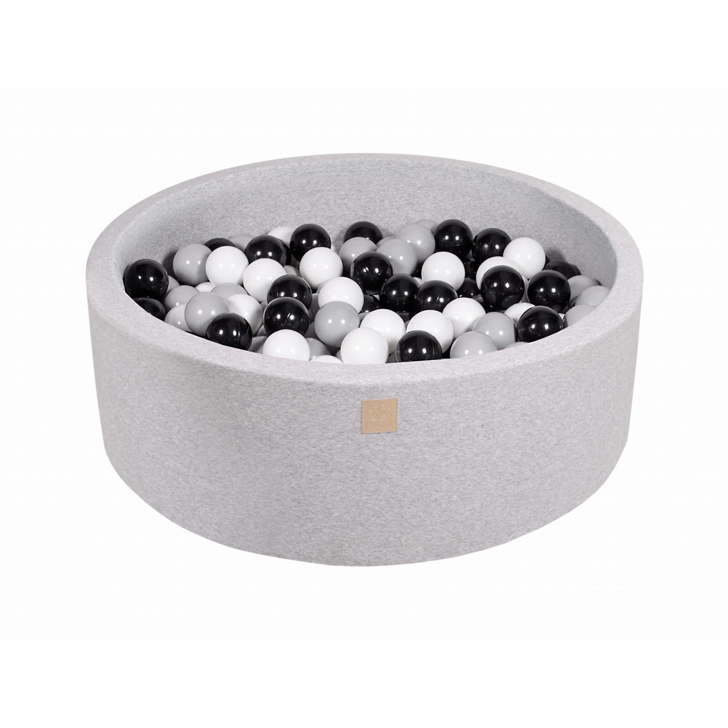 Round Ball Pit With 200 Balls, 90x30cm, Light Grey, Cotton