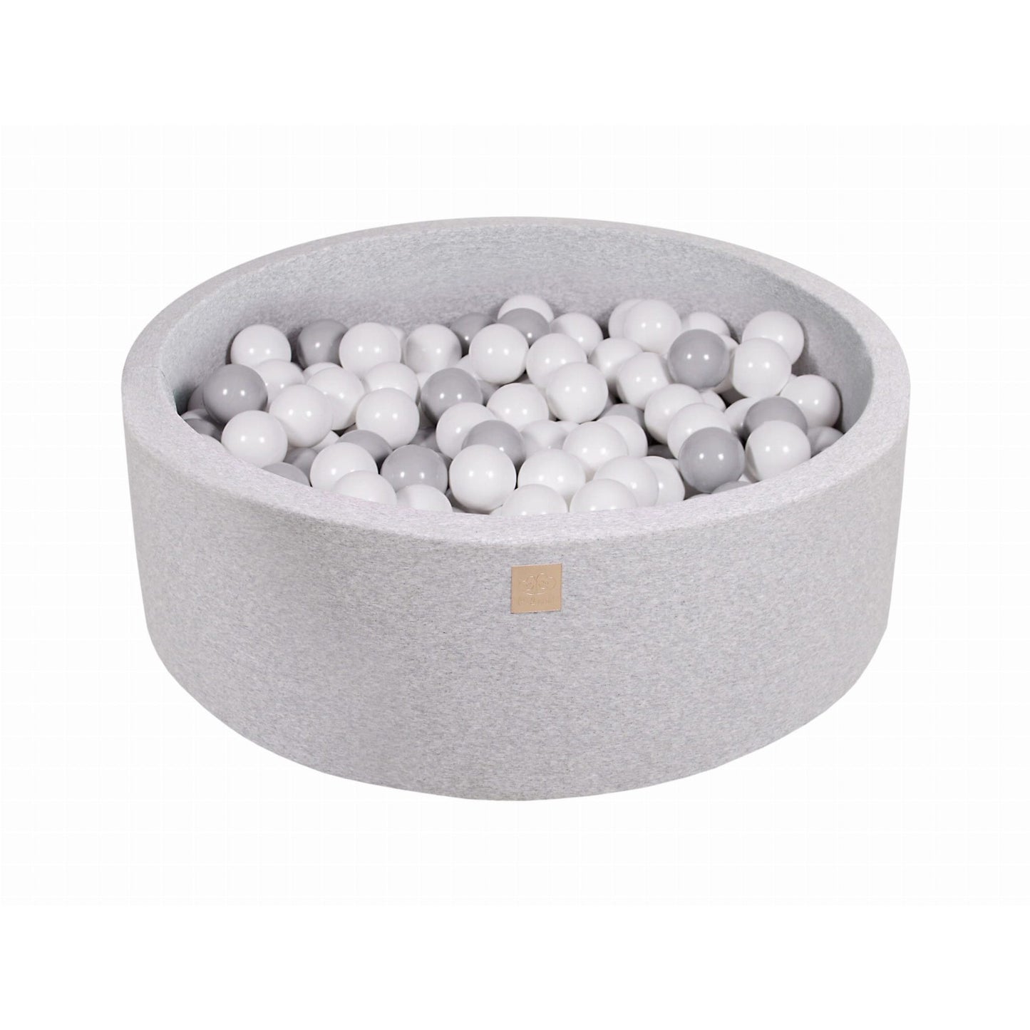 Round Ball Pit With 200 Balls, 90x30cm, Light Grey, Cotton