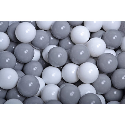 Round Ball Pit With 200 Balls, 90x30cm, Light Grey, Cotton