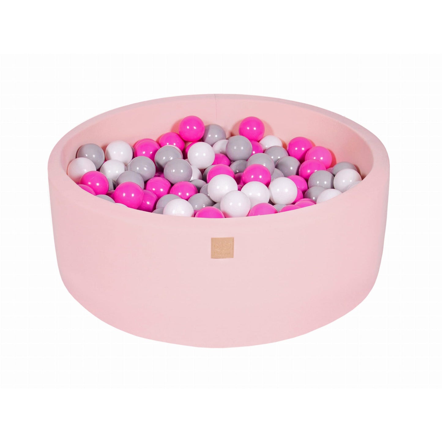 Round Ball Pit With 200 Balls, 90x30cm, Light Pink, Cotton