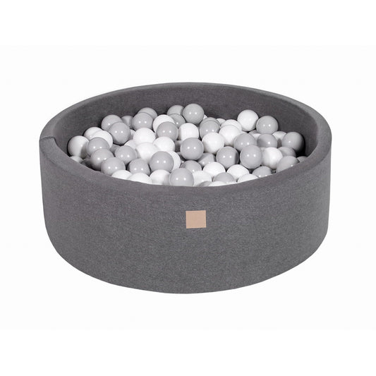 Round Ball Pit With 200 Balls, 90x30cm, Dark Grey, Cotton