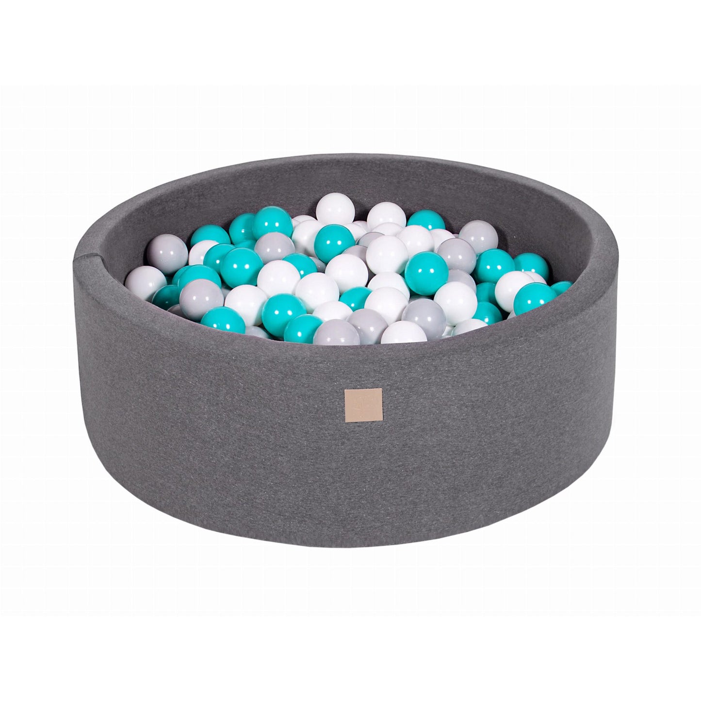 Round Ball Pit With 200 Balls, 90x30cm, Dark Grey, Cotton