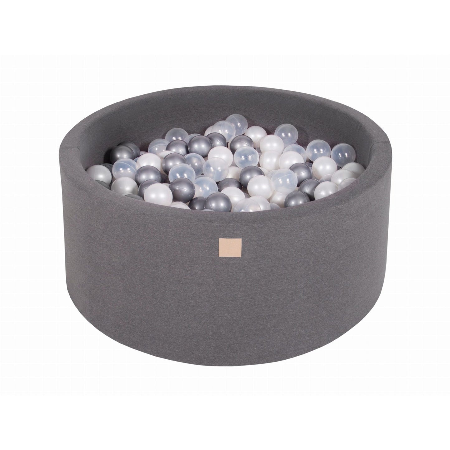 Round Ball Pit With 300 Balls, 90x40cm, Dark Grey, Cotton